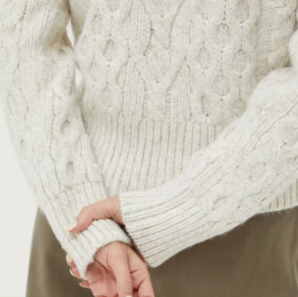 Cable Knit Sweater Fat Face United Kingdom size 12 Cream - Picture 3 of 9